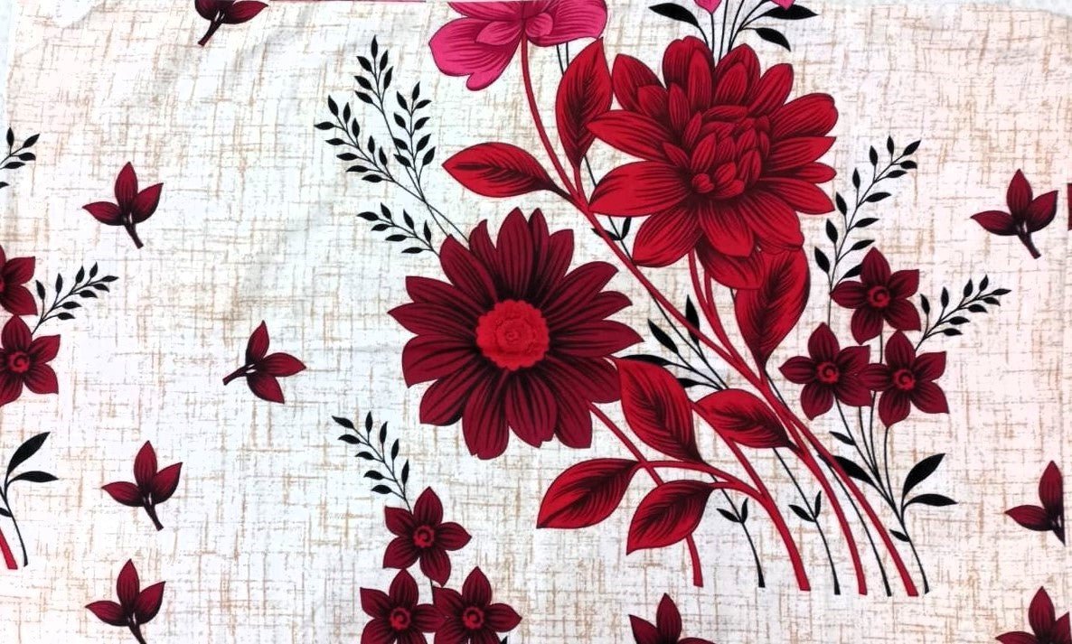 Crimson Bloom Bed Sheet